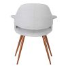 18 Inch Modern Dining Chair, Angled Tapered Legs, Gray and Brown