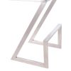 Z Shaped Metal Backless Barstool with Padded Seat, Silver and Gray