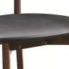Quaint Dining Side Chair with curved Back, Brown & Black, Set of 2