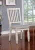 Solid Wood Side Chair With Fabric Padded Seat, Pack of Two, Antique White and Gray