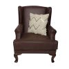 18 x 18 Square Polycotton Handwoven Accent Throw Pillow, Fringed, Sequins, Chevron Design, Off White
