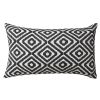 12 x 20 Rectangular Jacquard Cotton Accent Lumbar Pillow, Diamond Pattern, Black, White