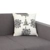 18 x 18 Square Cotton Accent Throw Pillow, Meditating Buddha, Tree Print, White, Black