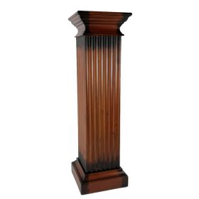 Transitional Molded Wooden Frame Pedestal Stand, Brown