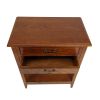 Wooden Nightstand with 2 Drawers and Criss Cross Sides, Brown