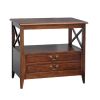 Wooden TV Stand with 2 Drawers and 1 Open Shelf, Dark Brown