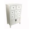Wooden Chest with 8 Drawers and 2 Door Cabinets, White
