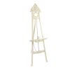 Wooden Hand Carved Tripod Easel with Back Leg Support, White