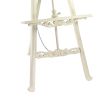 Wooden Hand Carved Tripod Easel with Back Leg Support, White