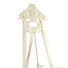 Wooden Hand Carved Tripod Easel with Back Leg Support, White