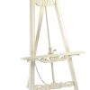 Wooden Hand Carved Tripod Easel with Back Leg Support, White