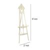 Wooden Hand Carved Tripod Easel with Back Leg Support, White