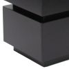 Wooden Pedestal Stand in Stacked Cube Design, Antique Black