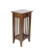 Wooden Pedestal Stand with 1 Drawer and Open Bottom Shelf, Oak Brown