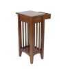 Wooden Pedestal Stand with 1 Drawer and Open Bottom Shelf, Oak Brown