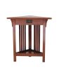 Mission Style Wooden Corner Table with 1 Drawer and Bottom Shelf, Brown