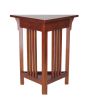 Mission Style Wooden Corner Table with 1 Drawer and Bottom Shelf, Brown