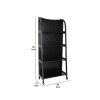 4 Tier Foldable Shelf Display Stand with Plank Style Back, Black
