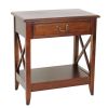 Transitional Style Nightstand with 1 Drawer and X Shape Sides, Brown