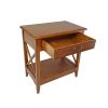 Transitional Style Nightstand with 1 Drawer and X Shape Sides, Brown