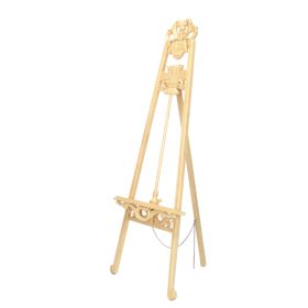 Traditional Style Wooden Easel with Scrollwork Details, Antique White
