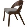 Wooden Dining Chair with Open Curved Back Design, Seat of 2, Walnut Brown