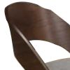 Wooden Dining Chair with Open Curved Back Design, Seat of 2, Walnut Brown