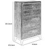 5 Drawer Wooden Chest with Grain Details and Chamfered Feet, Gray