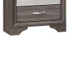 2 Drawer Wooden Nightstand with 1 Hidden Jewelry Drawers, Gray and Silver