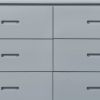 Transitional Wooden Dresser with 6 Drawers and Recessed Handles, Gray
