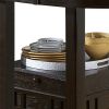Oval Wooden Counter Height Table with Extension Leaf and Open Shelf, Brown