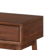 1 Drawer Wooden End Table with Splayed Legs, Walnut Brown