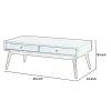 2 Drawer Wooden Coffee Table with Splayed Legs, Walnut Brown