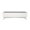 Fabric Upholstered Bedroom Bench with 2 Storage Drawers, Brown and Gray
