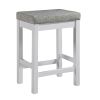 1 Drawer Counter Height Table with Backless Stools,Set of 4,White and Gray