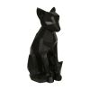 15 Inches Faceted Metal Frame Dog Figurine, Black