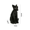 15 Inches Faceted Metal Frame Dog Figurine, Black