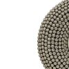 31 Inch Metal Wall Decor with Mirror and Studded Nail Accents, Silver