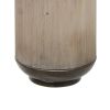 15 Inch Metal Jar with Wooden Accent and Flared Opening,Black and Brown