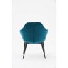 Velvet Upholstered Dining Chair with Padded Seat and Tapered Legs, Blue