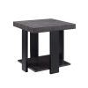 Wood and Metal 3 Piece Cocktail Table Set, Gray and Black
