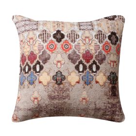 18 x 18 Square Cotton Accent Throw Pillow, Eastern Quatrefoil Print, Multicolor