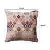 18 x 18 Square Cotton Accent Throw Pillow, Eastern Quatrefoil Print, Multicolor
