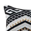 12 x 20 Rectangular Handwoven Jacquard Accent Lumbar Throw Pillow, Sequins, Geometric Design, White, Black