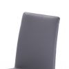 Fully Leatherette Upholstered Metal Frame Dining Chair, Set of 2, Gray