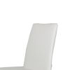 Fully Leatherette Upholstered Metal Frame Dining Chair, Set of 2, White