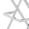 Leatherette Bar Stool with X Shape Legs, Set of 2, Black and Chrome