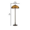 2 Bulb Tiffany Floor Lamp with Dragonfly Design Shade, Multicolor