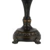 Tiffany Table Lamp with Metal Body and Dragonfly Design Shade, Multicolor