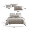 10 Piece King Polyester Comforter Set with Jacquard Print, Gray